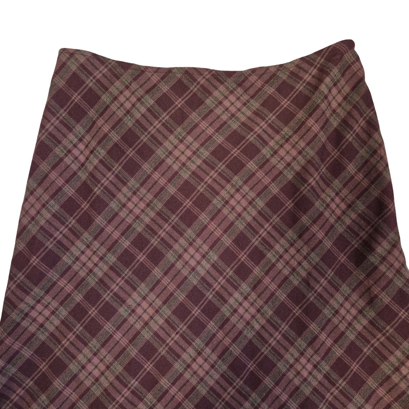 VTG y2k 90s purple plaid skirt / SM 4 / knee length, preppy, grunge, Academia
