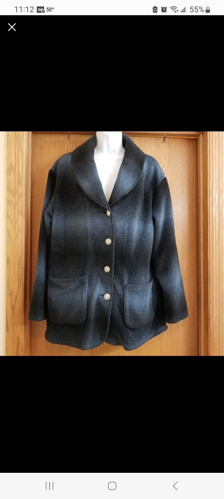 Vintage Woolrich Blue Black Ombre Blanket Jacket M