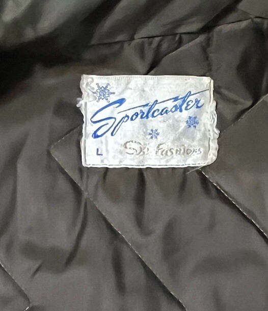 SPORTCASTER Ski Fashions Women’s L Olive Green Parka Coat Jacket Distressed Vtg