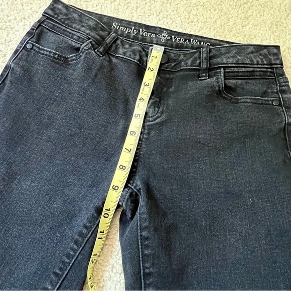 Simple Vera Wang Womens Pants sz 4 Mid-Rise Black Denim Jeans Casual Goth