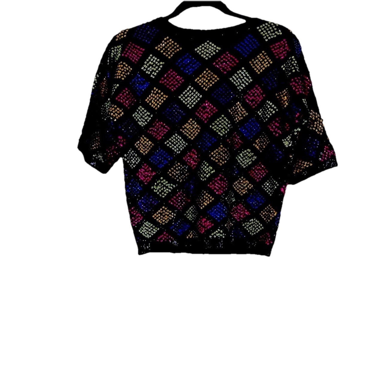 House of gold Vintage 100% wool 60’s beaded Sequin evening top size40