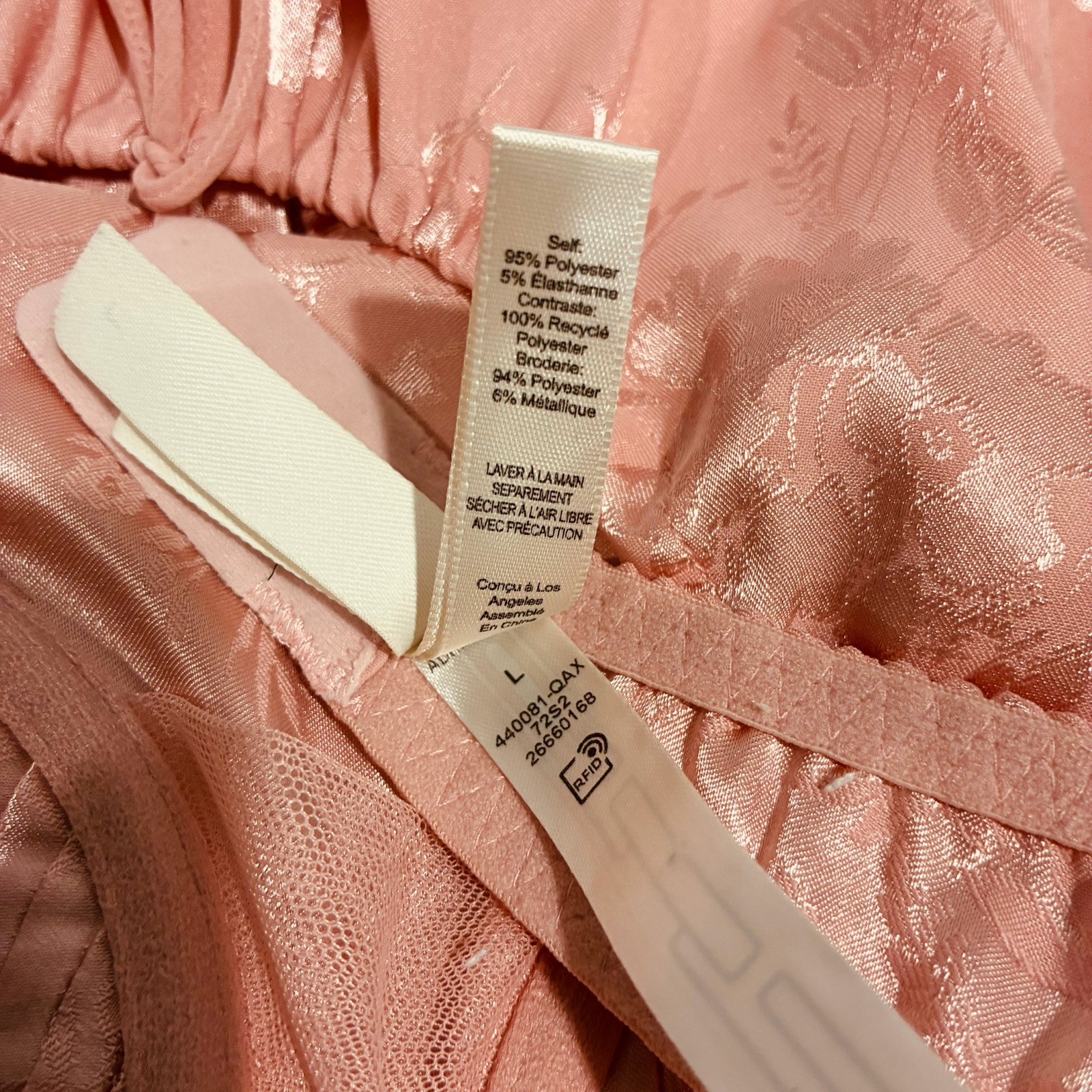 For Love & Lemons Peach Satin Midi Dress Nightgown L