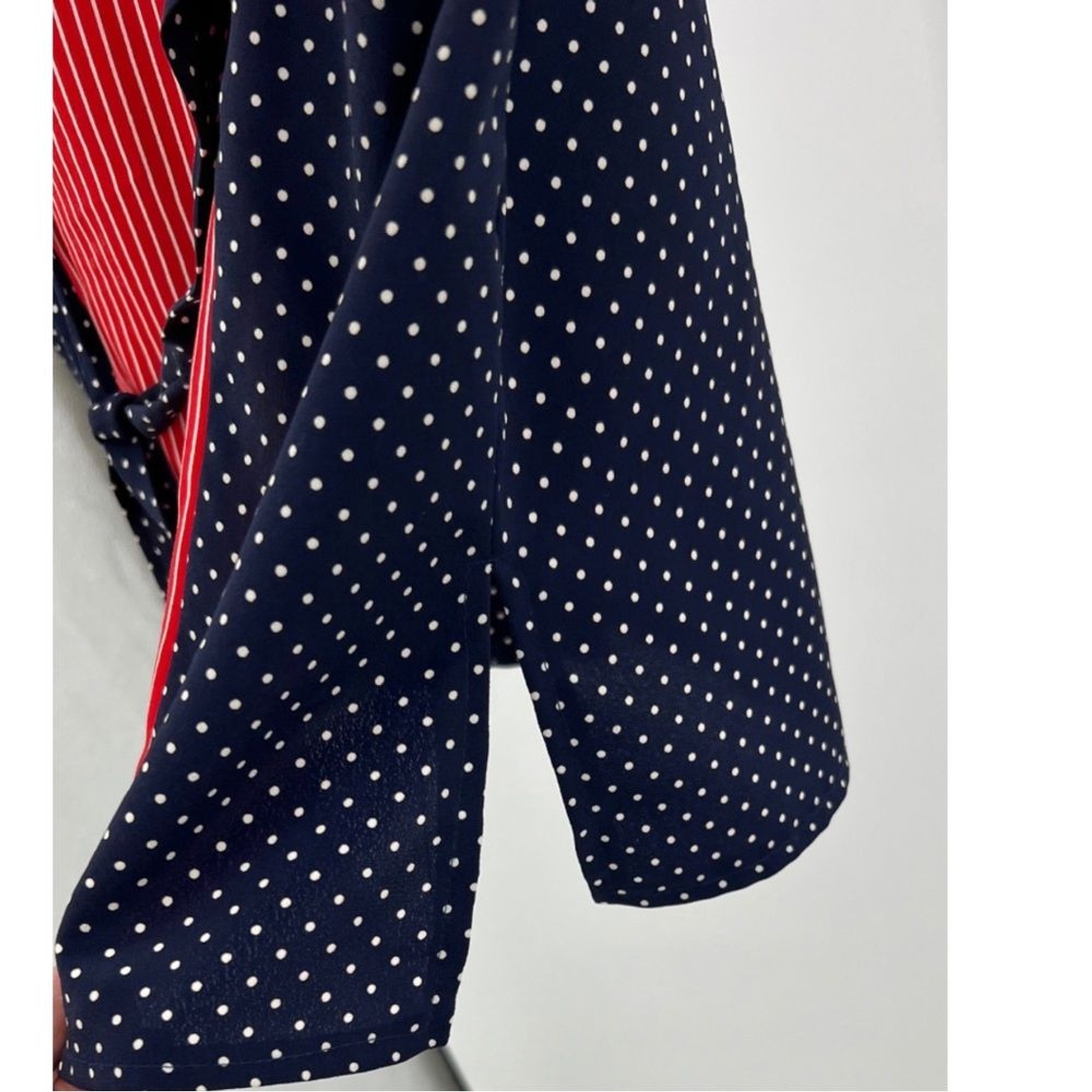 Jo Hardin vintage vest polka dot stripes red white blue color block patriotic 12