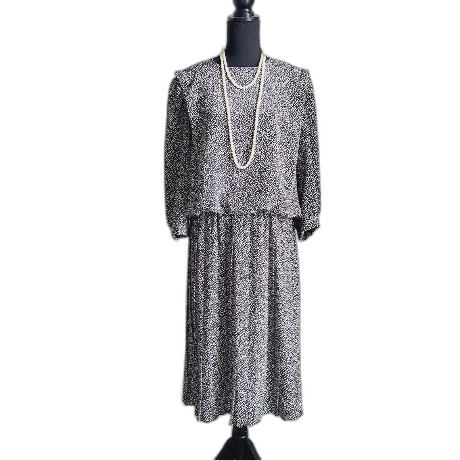 Vintage 1980s Shelly Michaels Gray Dress Size XL (15-16)