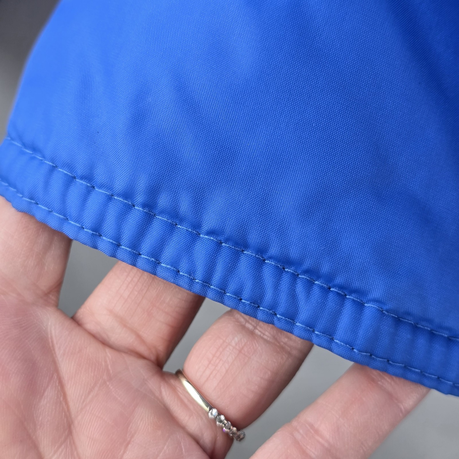 Vintage 80s Snuggler Ski Wear Jacket XL Blue Yellow Red Stripe Retro Colorful