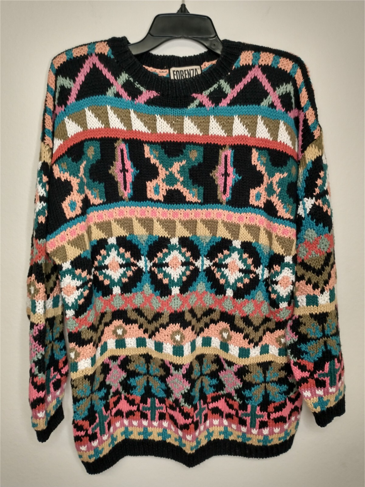 Vintage Forenza Y2K Women’s Sz Small Sweater Knit Colorful Ramie/Cotton Blend