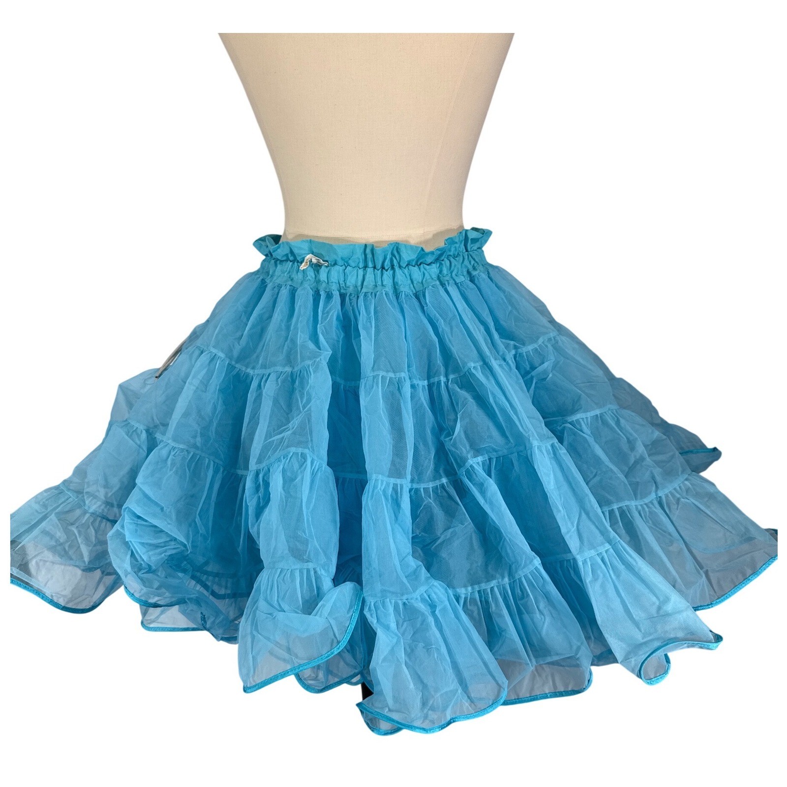 VTG Malco Modes Partners Please Turquoise Blue Petticoat 565 Crinoline Skirt S