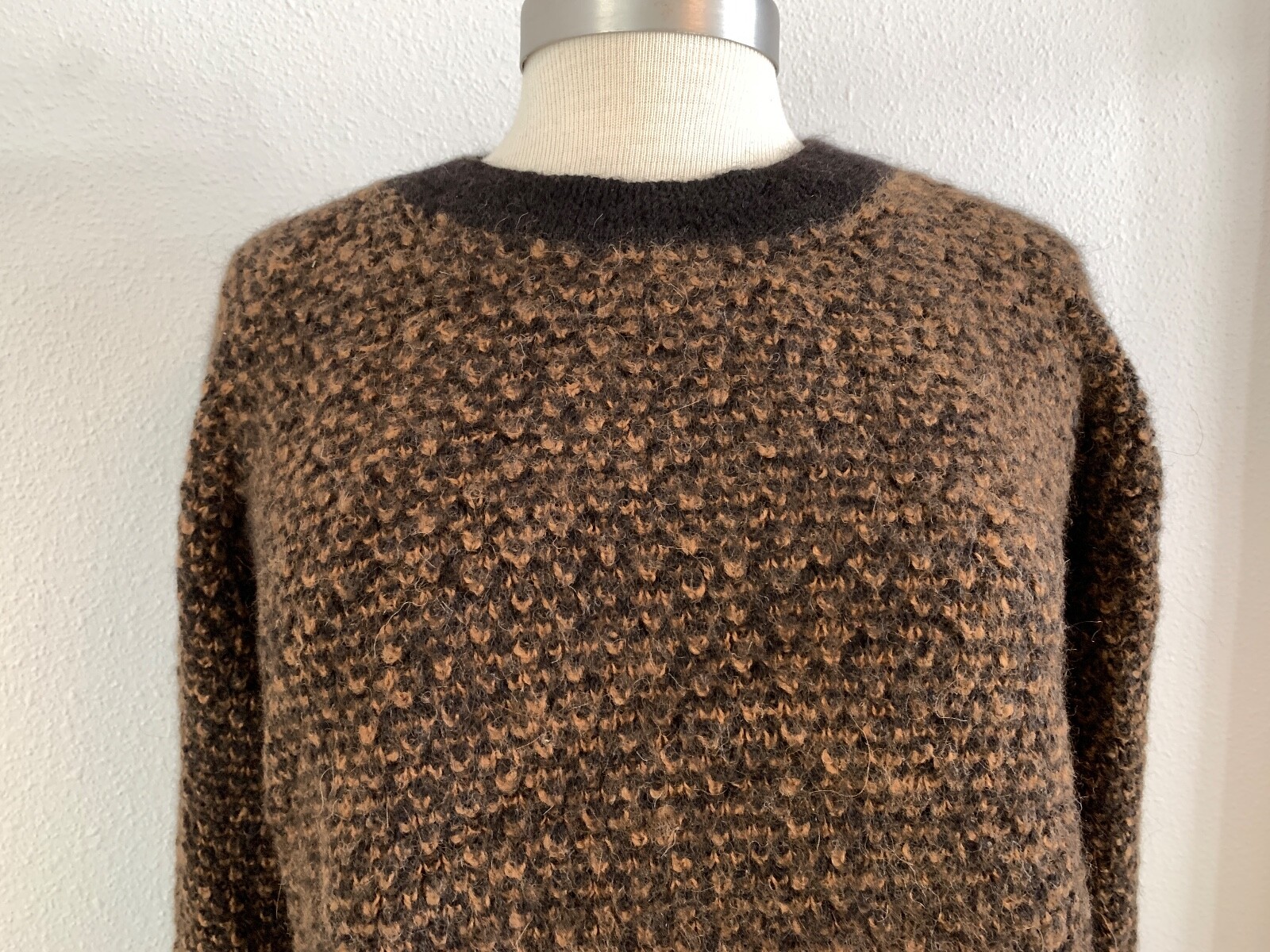 Vintage RED ROVER 100% Alpaca Sweater Hand Made Bolivia BROWN
