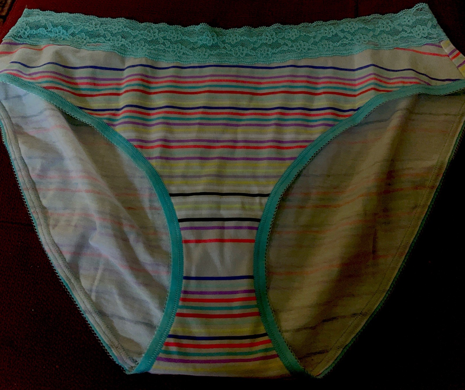 Vintage Victoria’s Secret Brief Striped Hi Leg Brief 2013 NWOT Sz Med