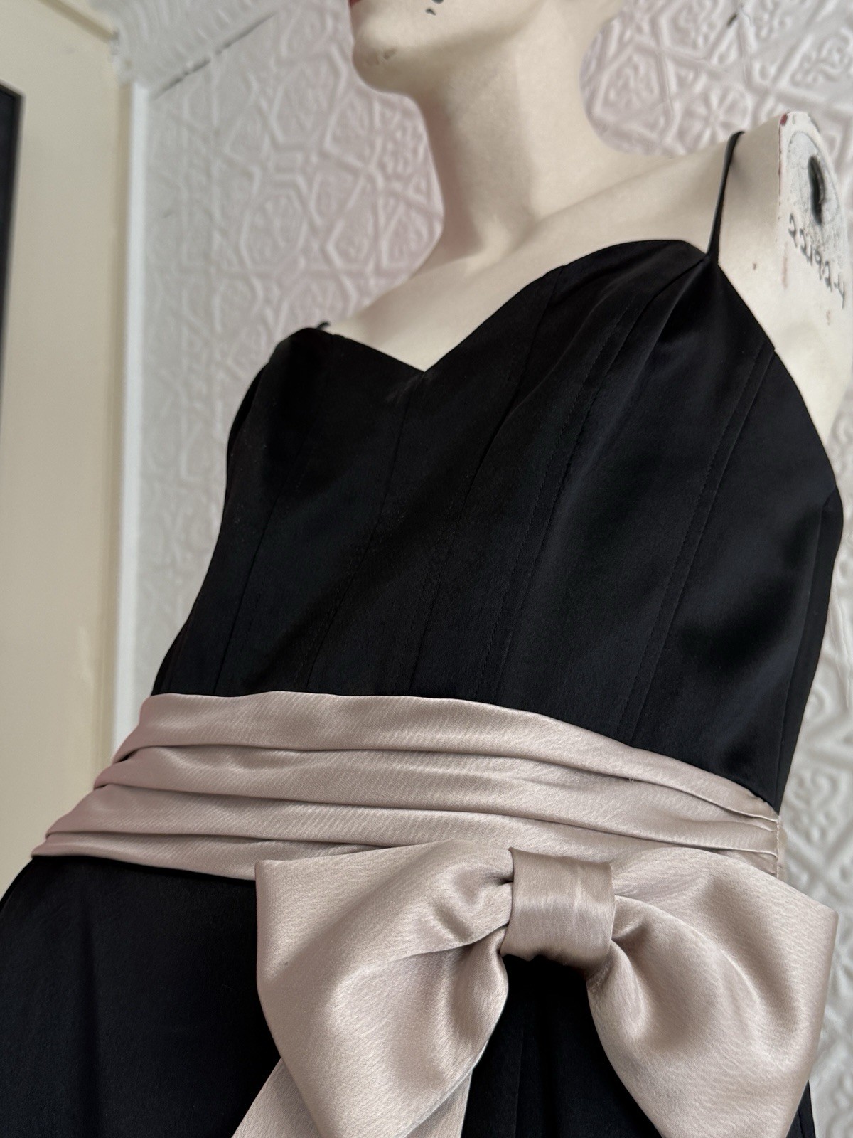 Vintage ABS Black Gown-Corset-Spaghetti strap-party dress NWT-1990s formal prom