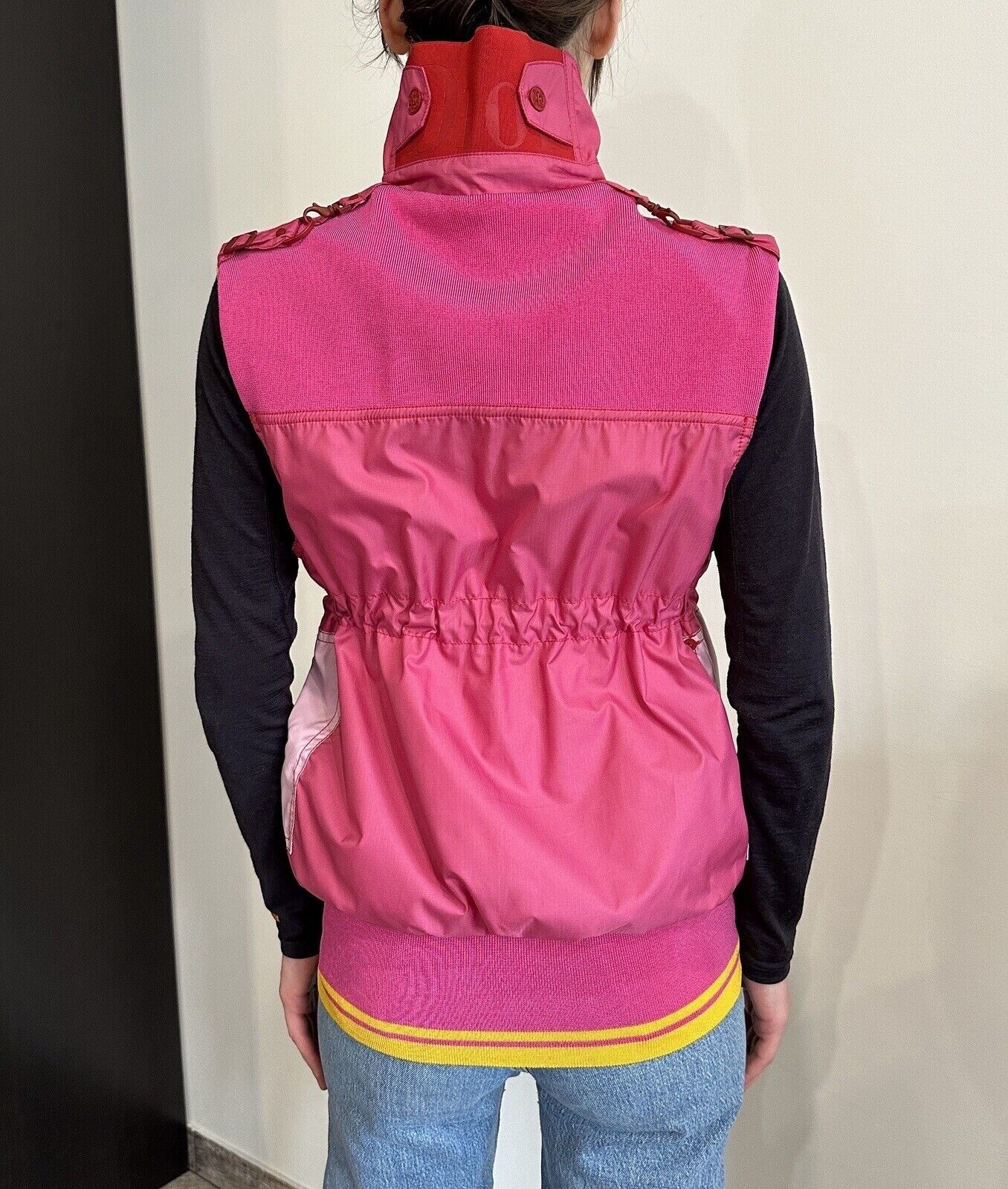 DDP Vintage Christian Dior Boutique Y2K Parachute Women Zip Vest Archive sz US8