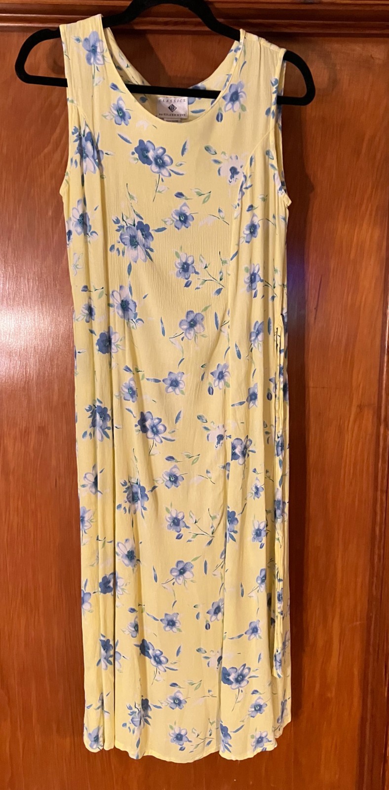 Vintage Classic Eileen West Floral Rayon Maxi Dress