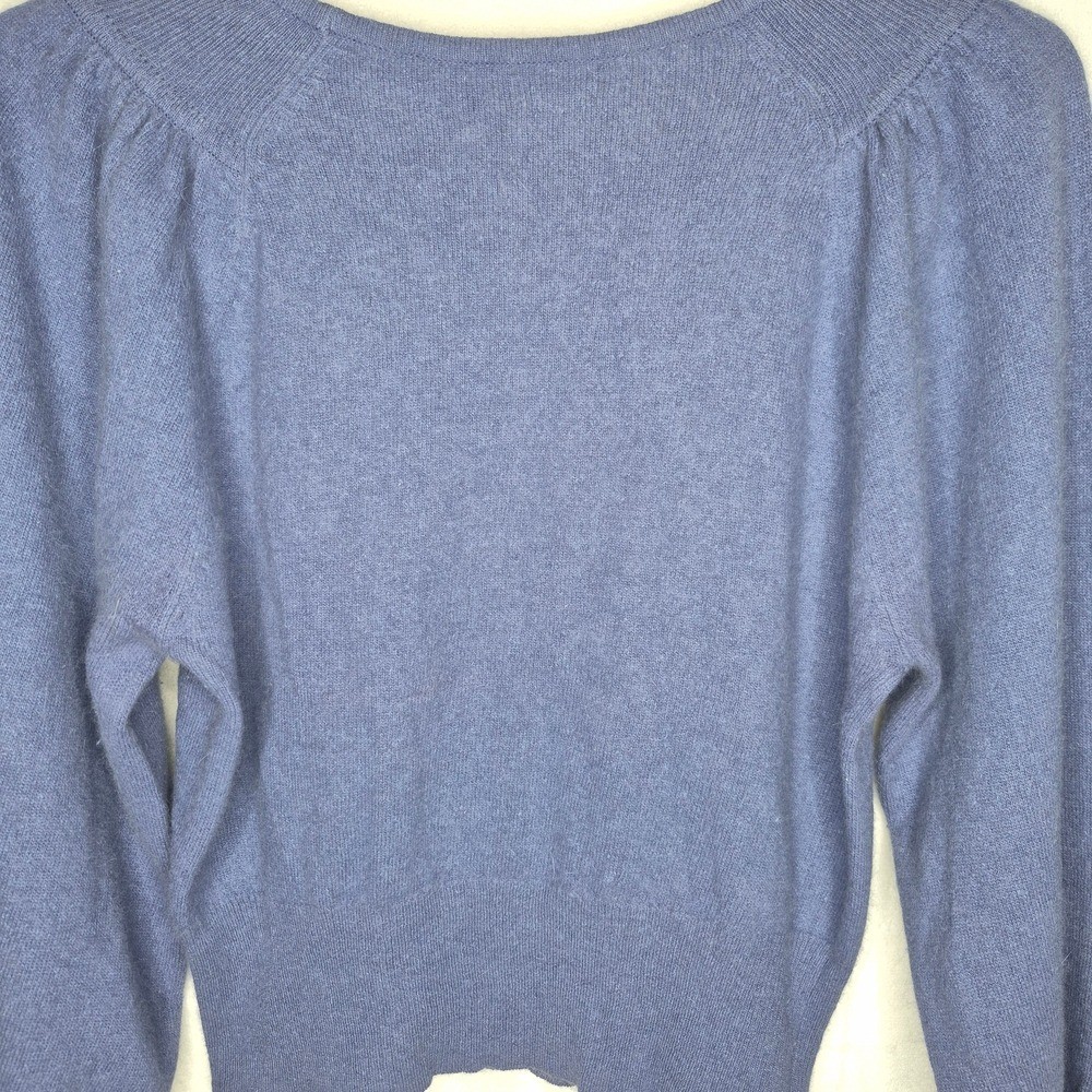 Vintage Carson Pirie Scott Angora Lambswool Puff Shoulder Sweater Blue – M