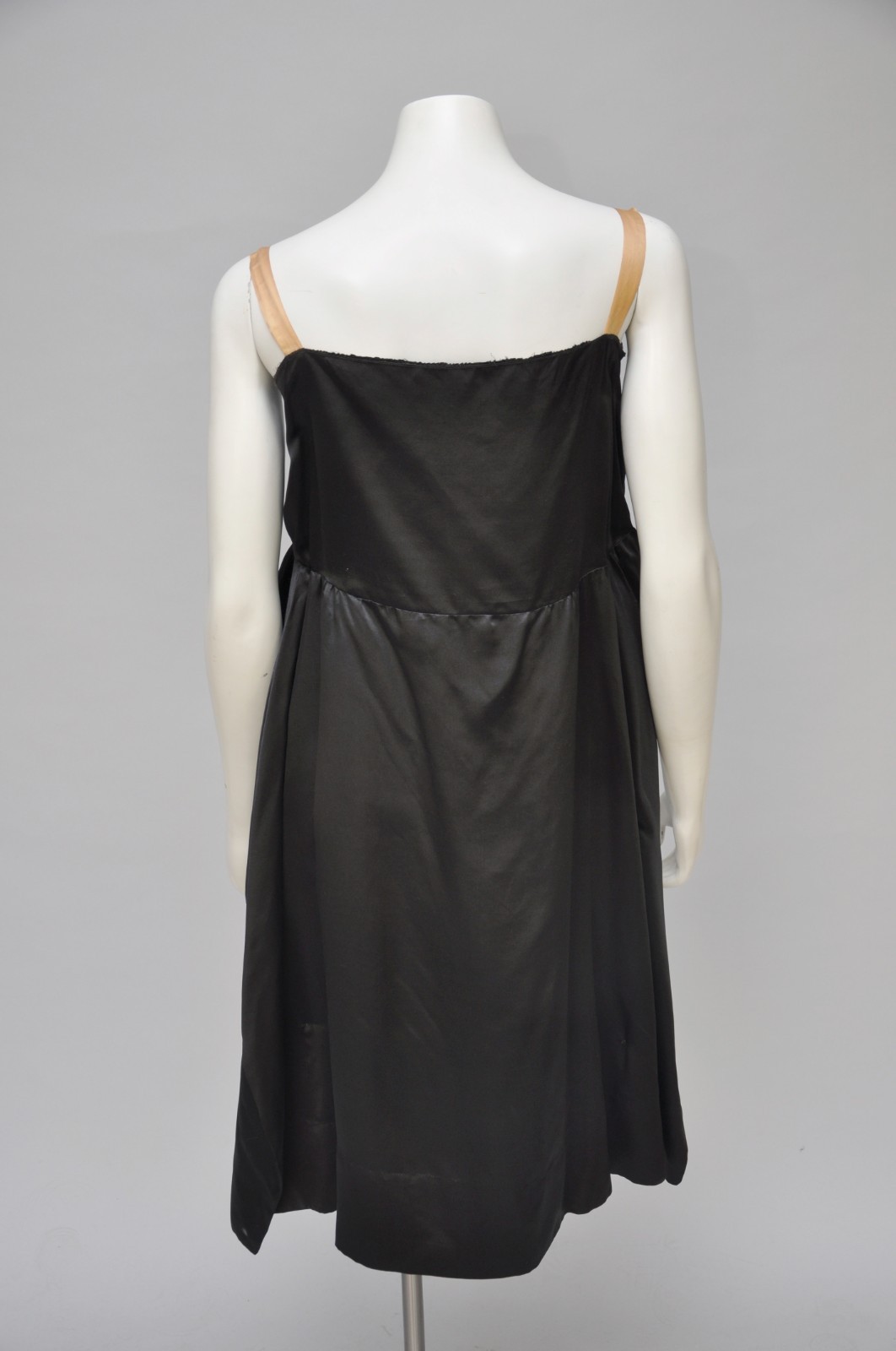 Antique VTG 1920s Black Silk Robe de Style Slip Dress Goth Unique XS/S