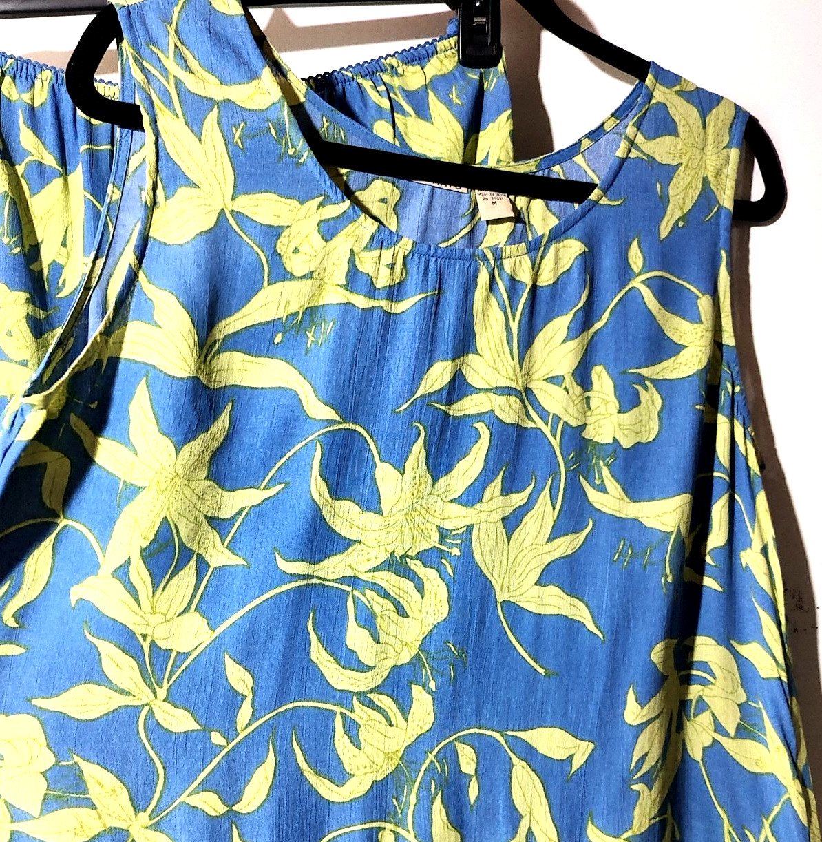 PUTUMAYO VTG Midi Skirt + Tank Top Set M Tropical Floral Beachy Pleated Hems