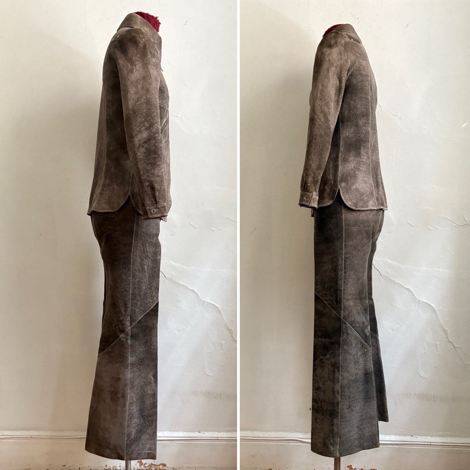 Vtg Late 60’s CORDOBA British Rock Brutalist Leather 2pc Outfit S