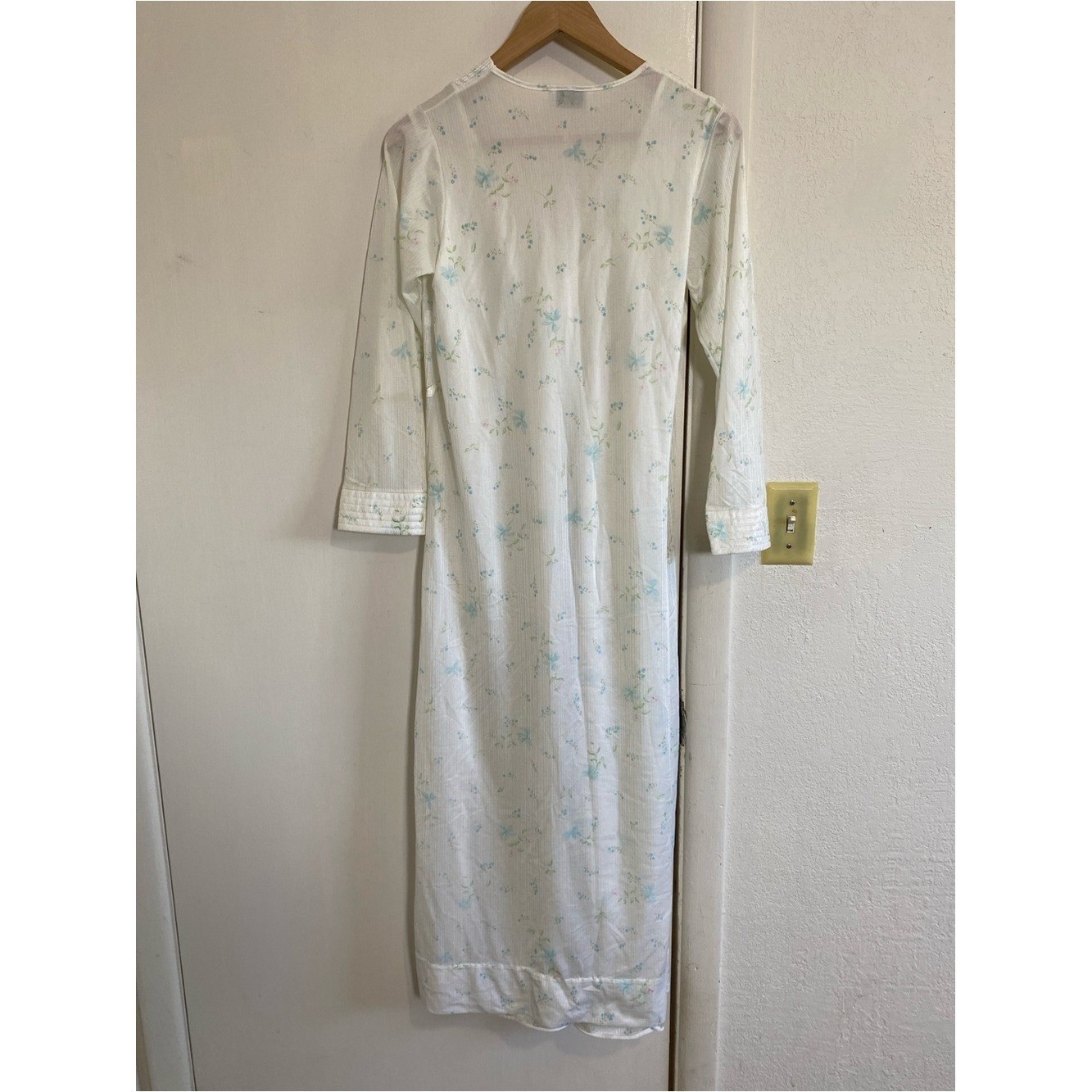 Vintage Rikki New York Sleep Gown Robe Small 2Pc Floral Midi Sleepwear