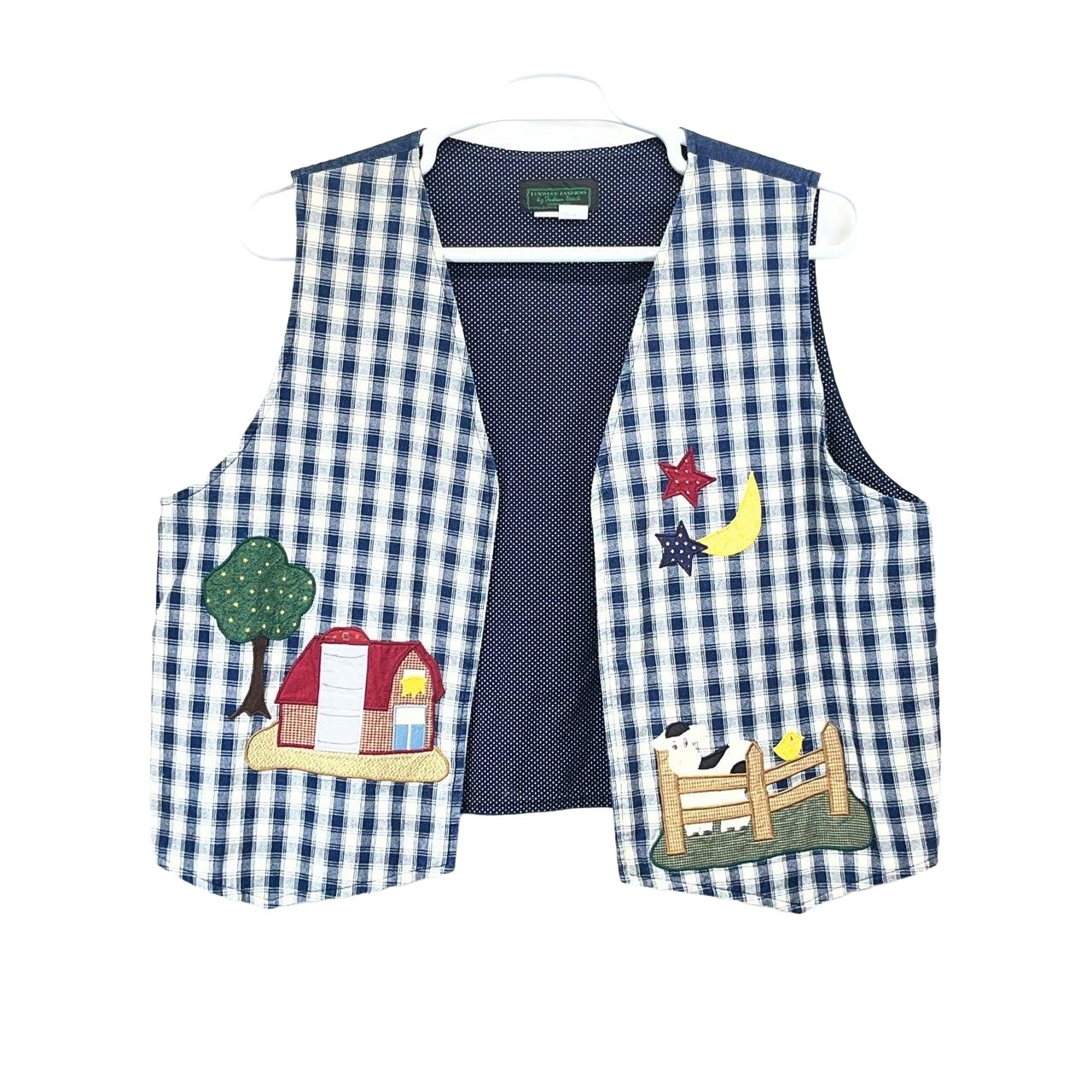 Vintage Foxwood Fashions Women’s Cotton Farm Scene Amish Cottage Core Vest XL