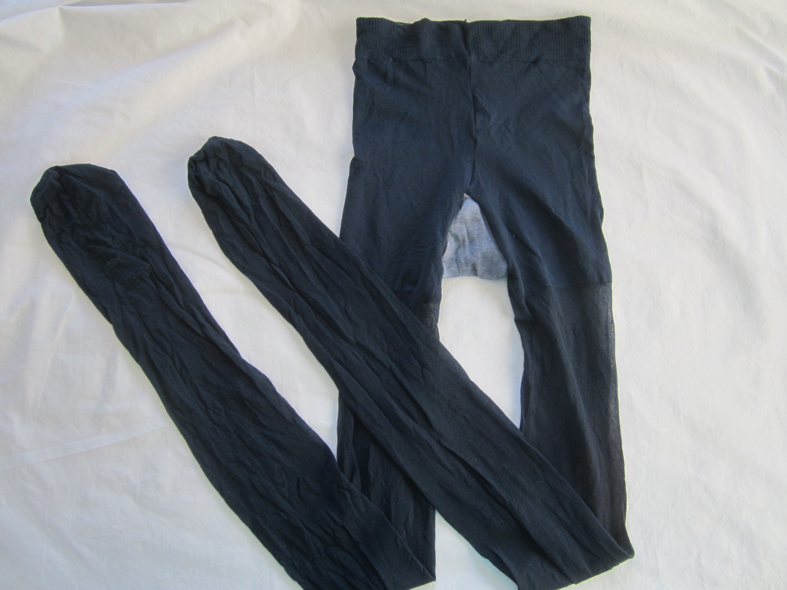 Vintage Hanes Slenderalls Pantyhose Sheer Silky Navy Nylon Stockings Size C-D