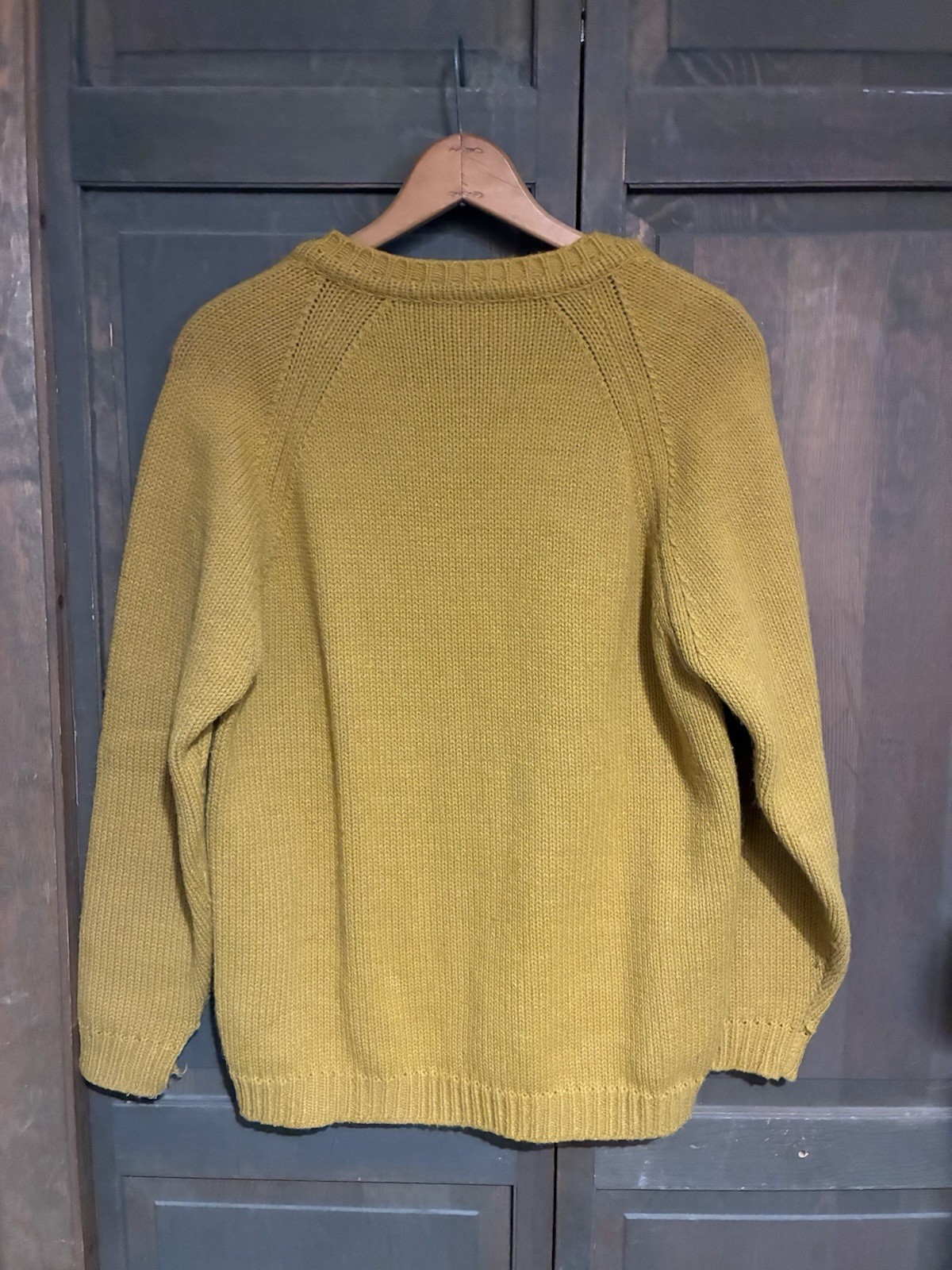 Vintage 1960’s Mustard Yellow Mamut Dralon Wool Sweater German Brand V-Neck
