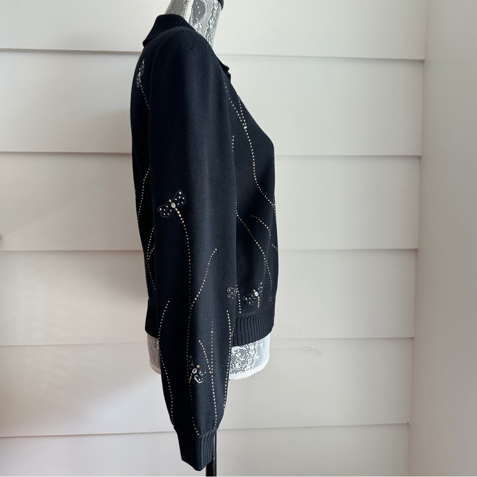 Vintage St.John Evening Knit Jacket with Dragonflies size 8