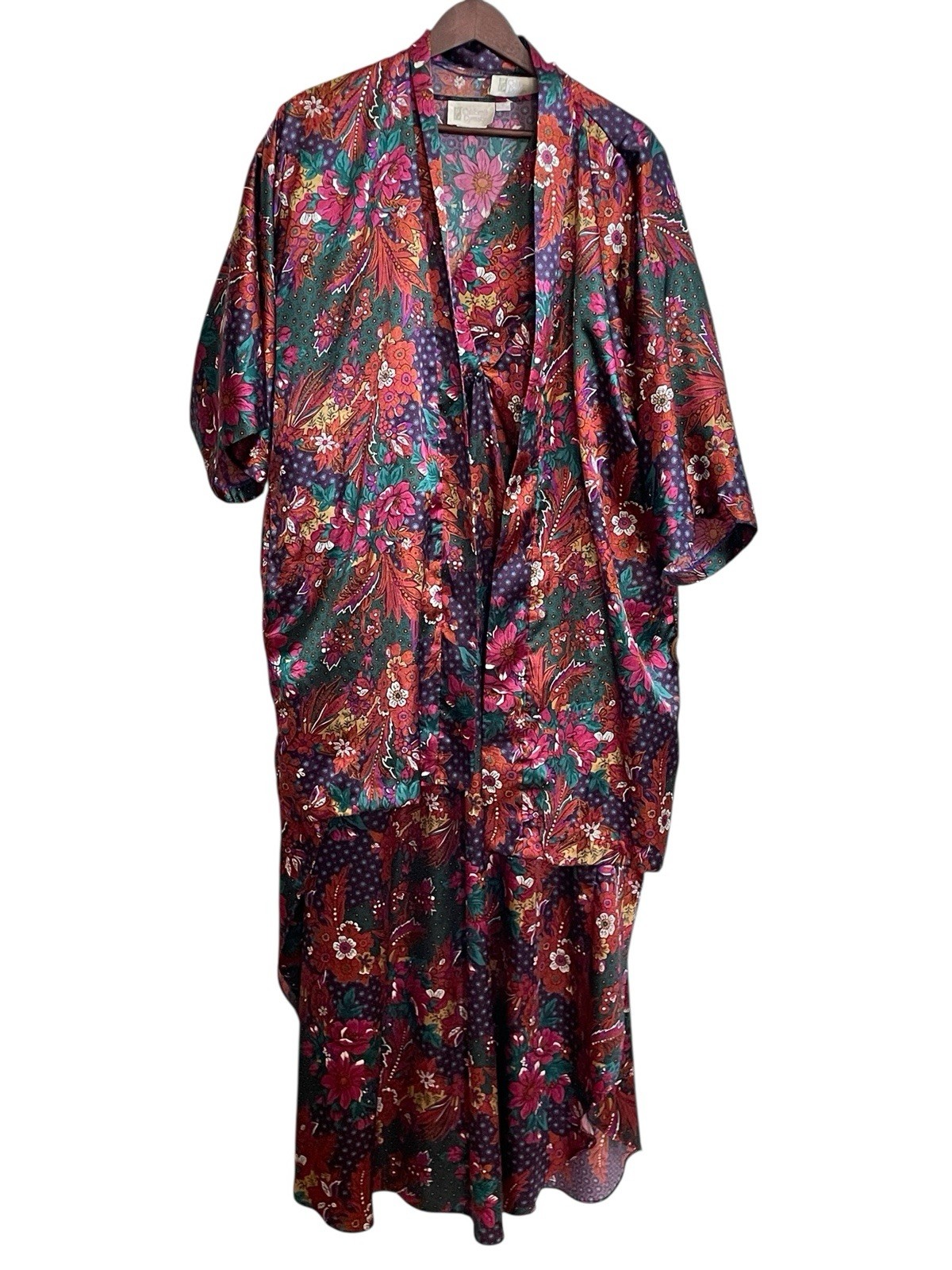 Vintage 80s 90s Floral Caftan & Jacket Set Golden Girls Blanche Resort Glam L
