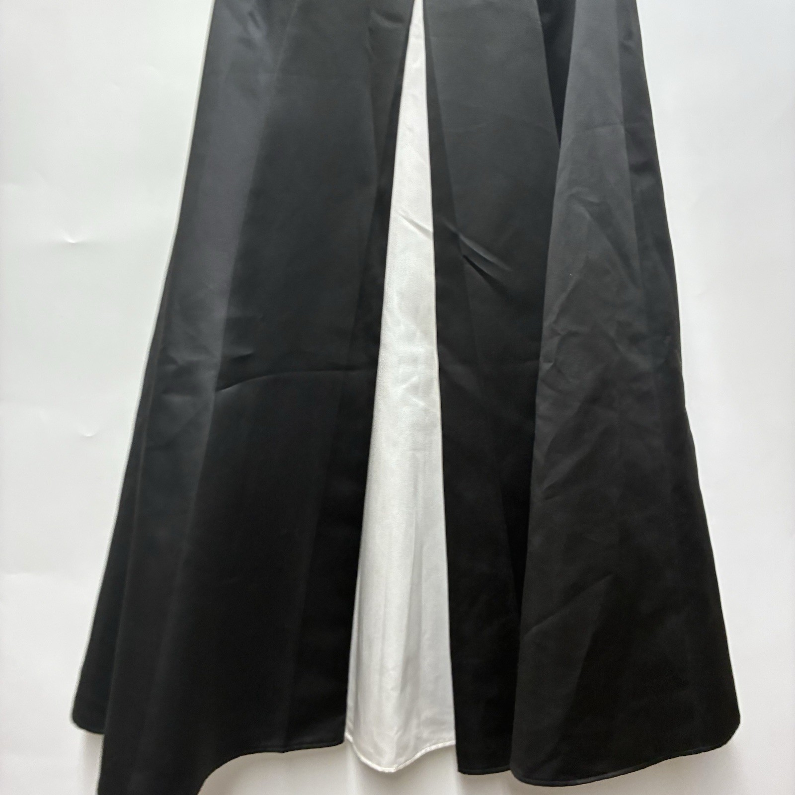 Vintage 90s Michaelangelo Strapless Formal Black White Gown Cocktail Dress Goth