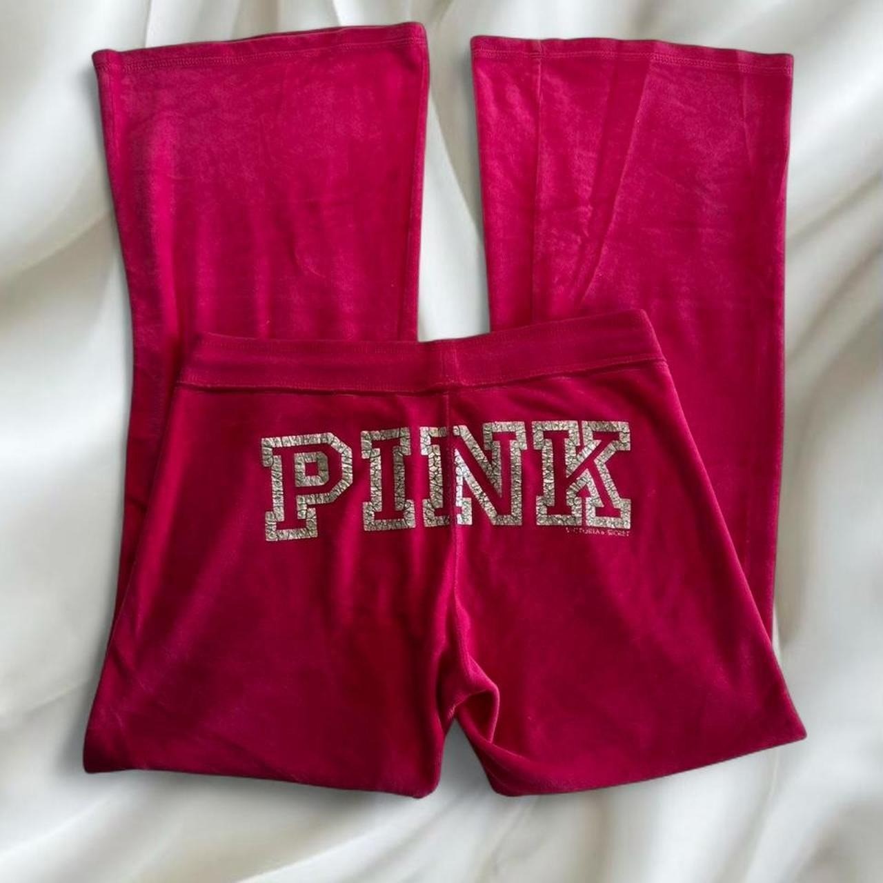 Y2K vintage Victoria’s Secret PINK flared sweatpants rhinestone puppy mcbling