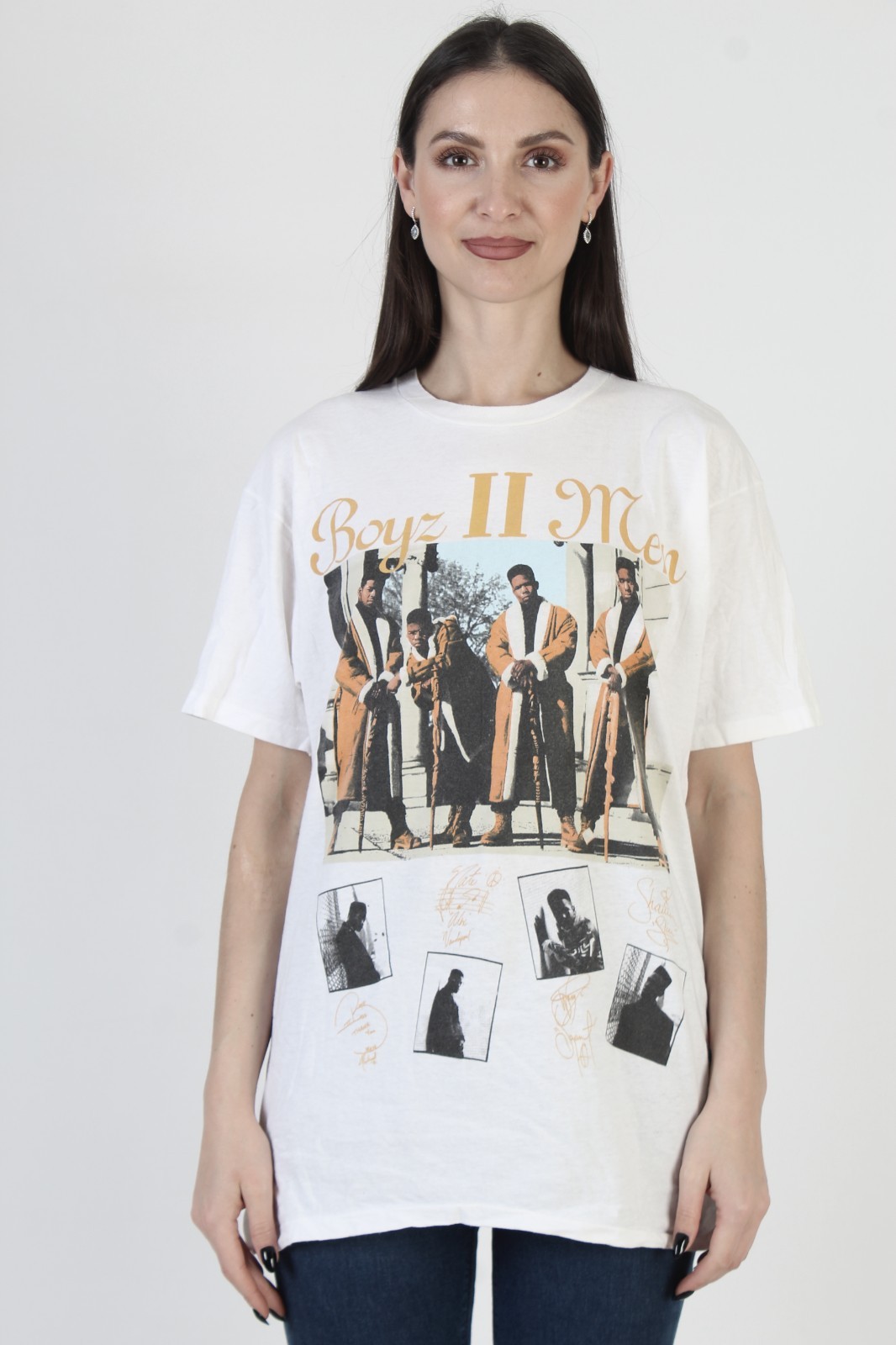 Vtg 1991 Boys To Men T-Shirt Double Sided R&B Rock Hanes Band Tour Tee XL