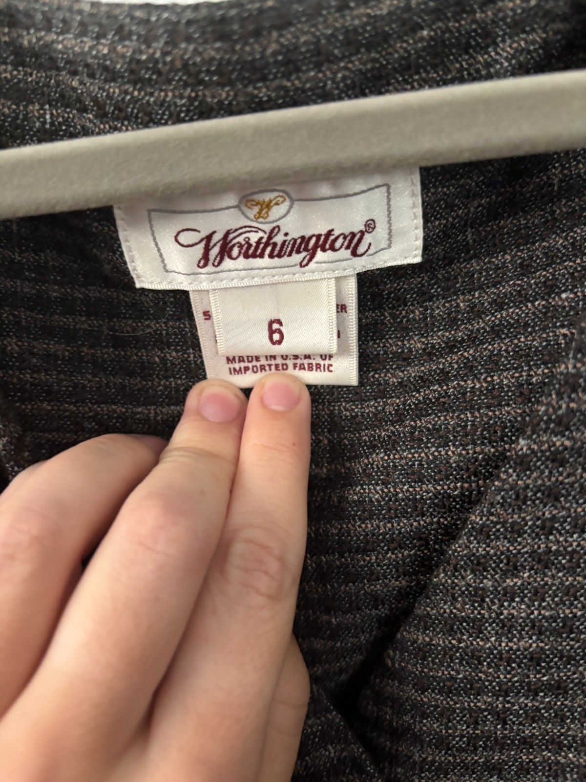 Vintage Worthington Dress Size 6 Brown Plaid Button Front Maxi 90s Made in USA