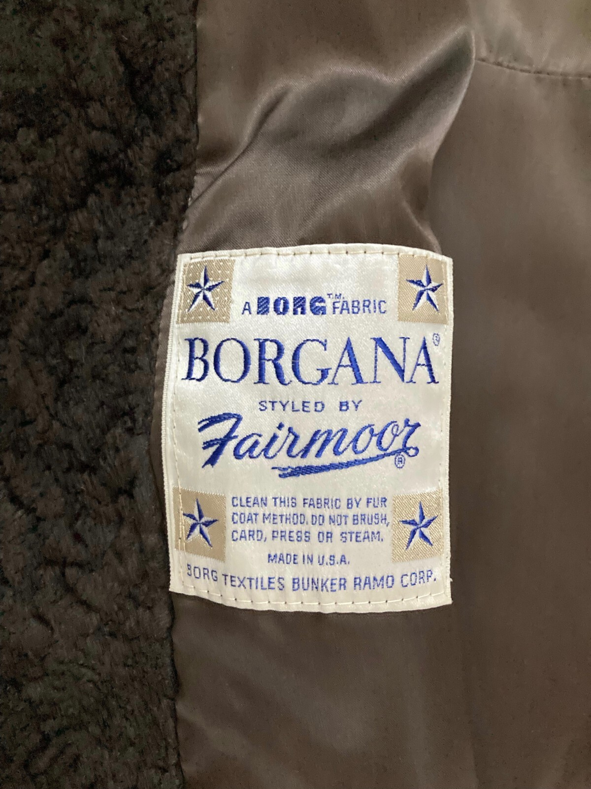 Vintage Borgana by Fairmoor Brown Hooded Faux-Fur Braided Women’s Coat Sz Small