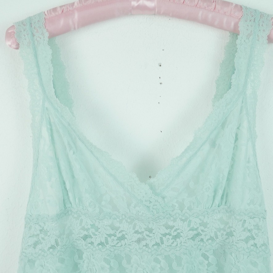Vintage Hanky Panky Lace Slipdress L Sheer Nightgown Babydoll Y2K USA Coquette