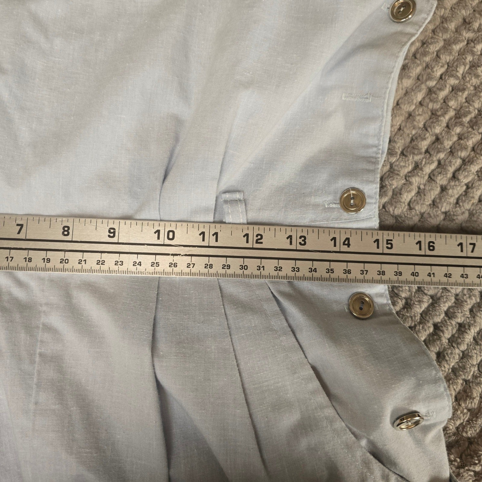 Vintage Joni Blair of California Linen Jumpsuit Overalls Light Blue Flaws