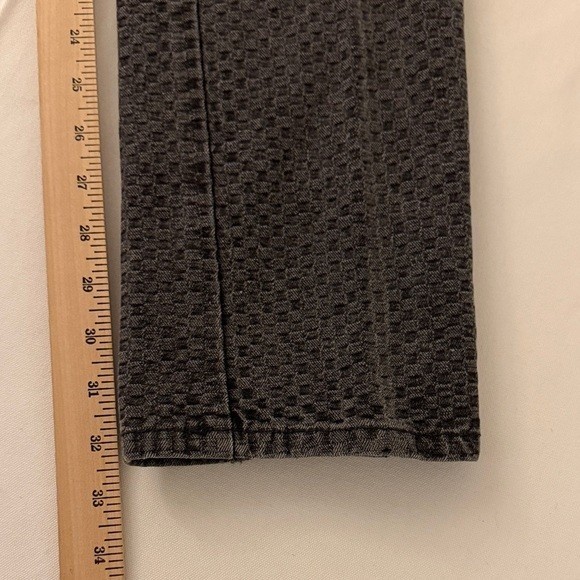 Blaze Riding Gear Vintage High Waist Textured Checkerboard Jeans Black 24×32.5