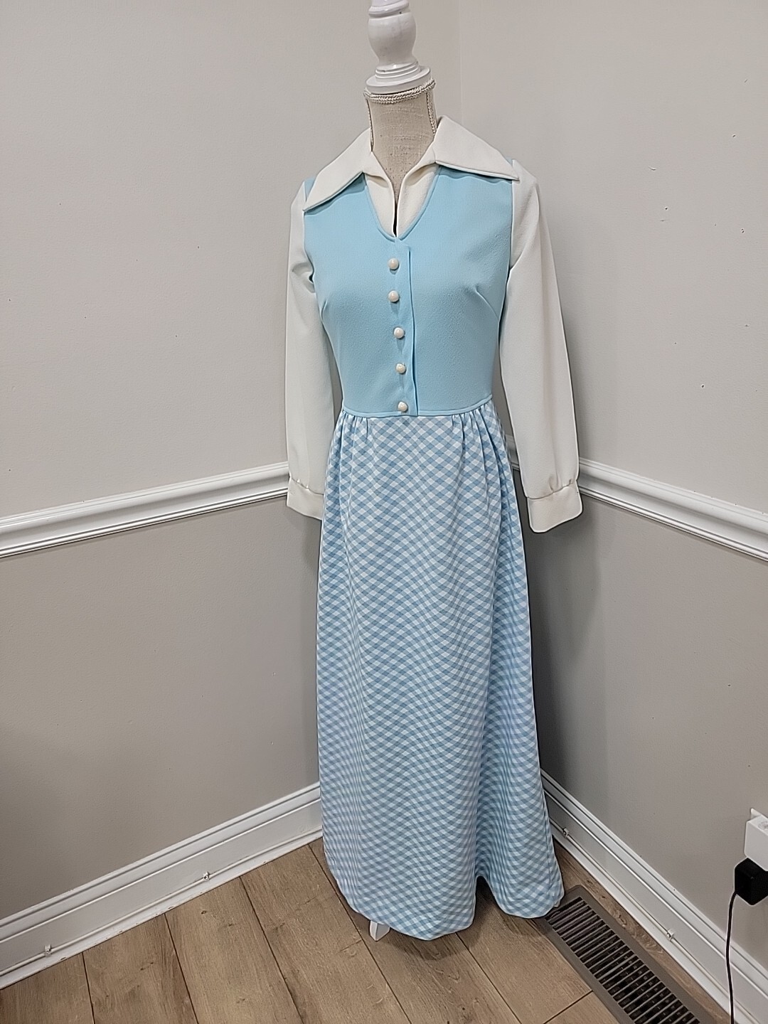 Vintage Mod hostess Dress /Maxi/Mid Century Modern /Hippie Dress