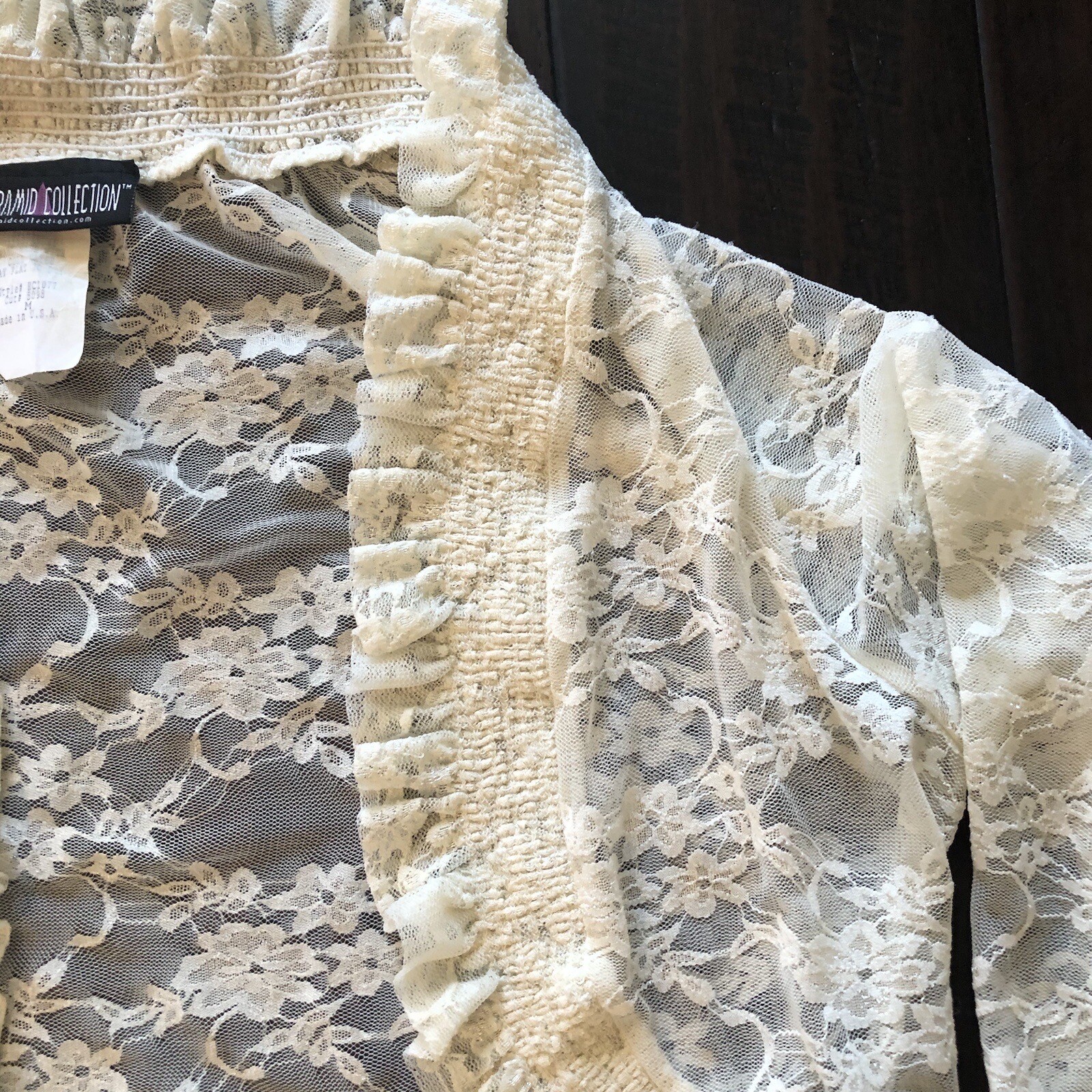 The Pyramid Collection Cardigan Womens M Lace Coquette Goth Romantic Y2K 90s