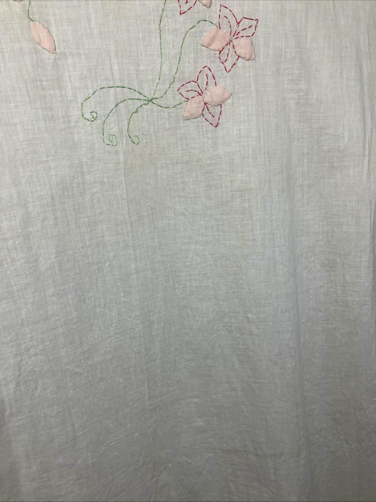 3x 4x Cute 1920s Floral Detail Cotton Nightgown Plus Gown Breakfast Boudoir