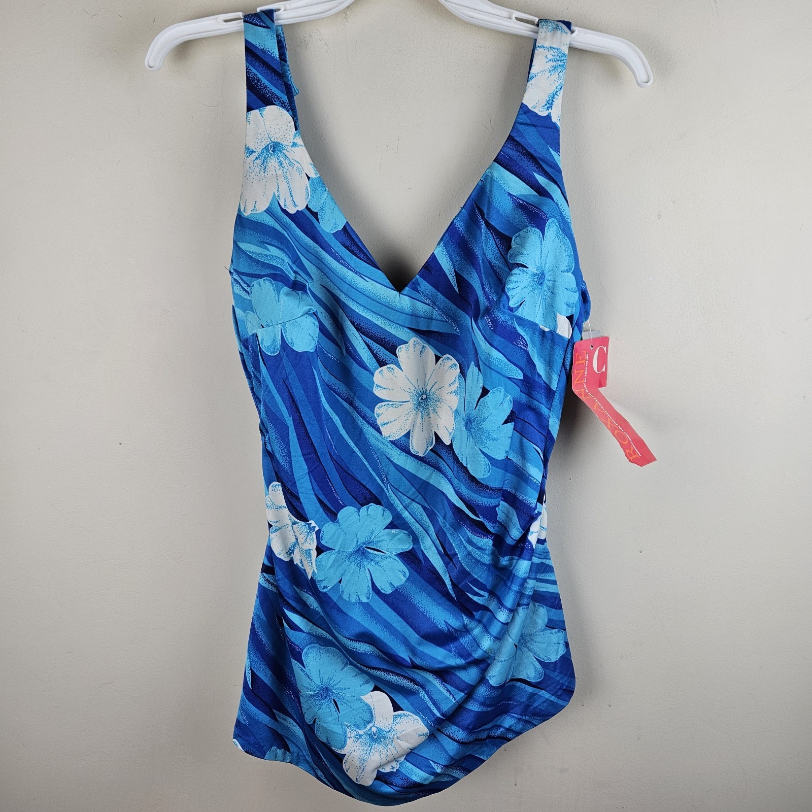 VTG Swimsuit 60s 70s Floral One Piece Bathing Suit Perfection Fit by Roxanne 44C