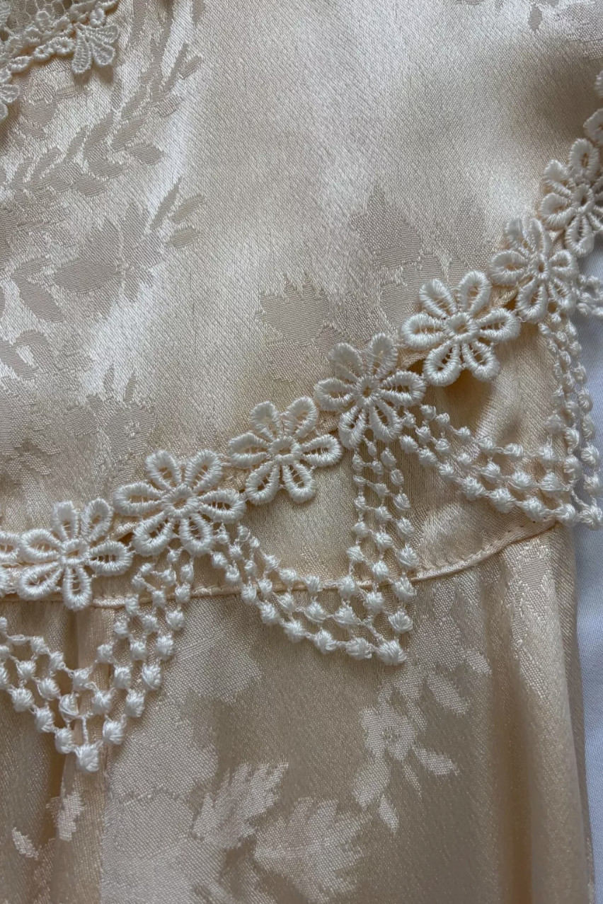 VTG Jessica McClintock Ivory Lace Wedding Dress Sz 4 / 6 Whimsigoth 80’s *READ