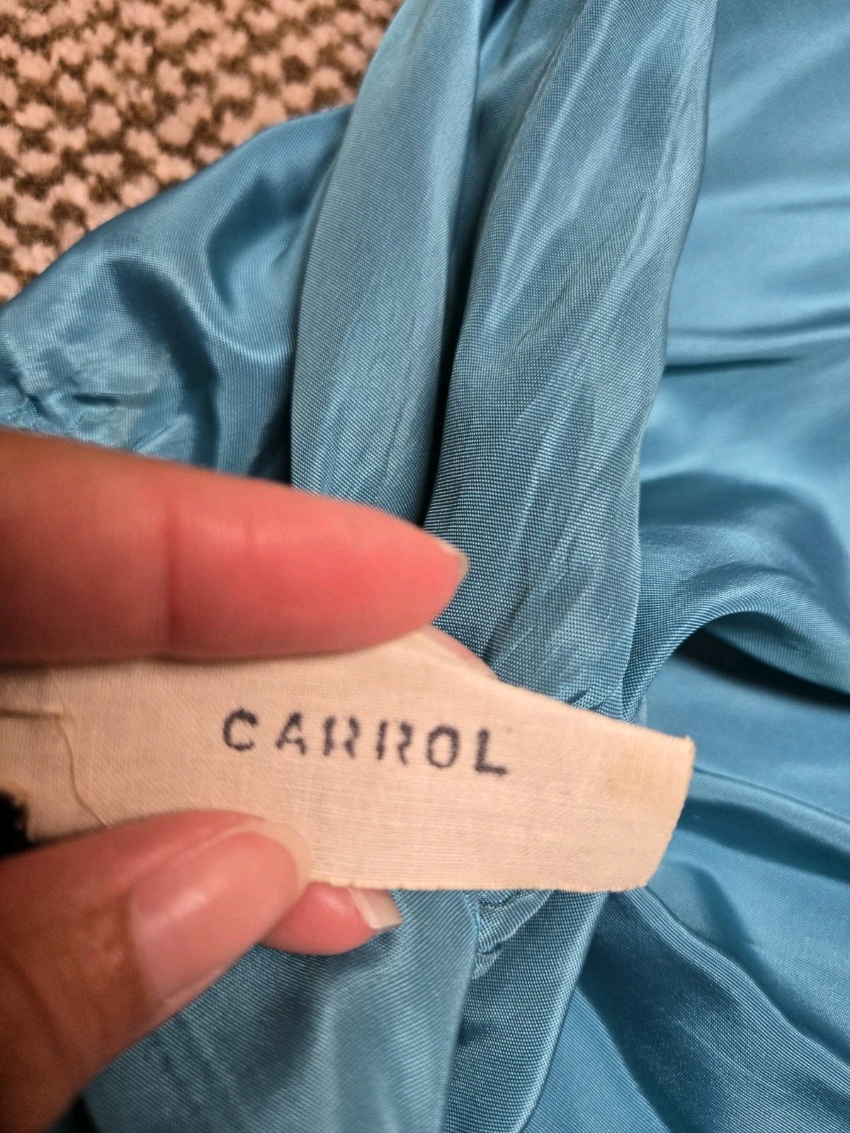 Vintage 30s 40s Turquoise Rayon Huge Sweep Circle Skirt High Waist Talon sz XS