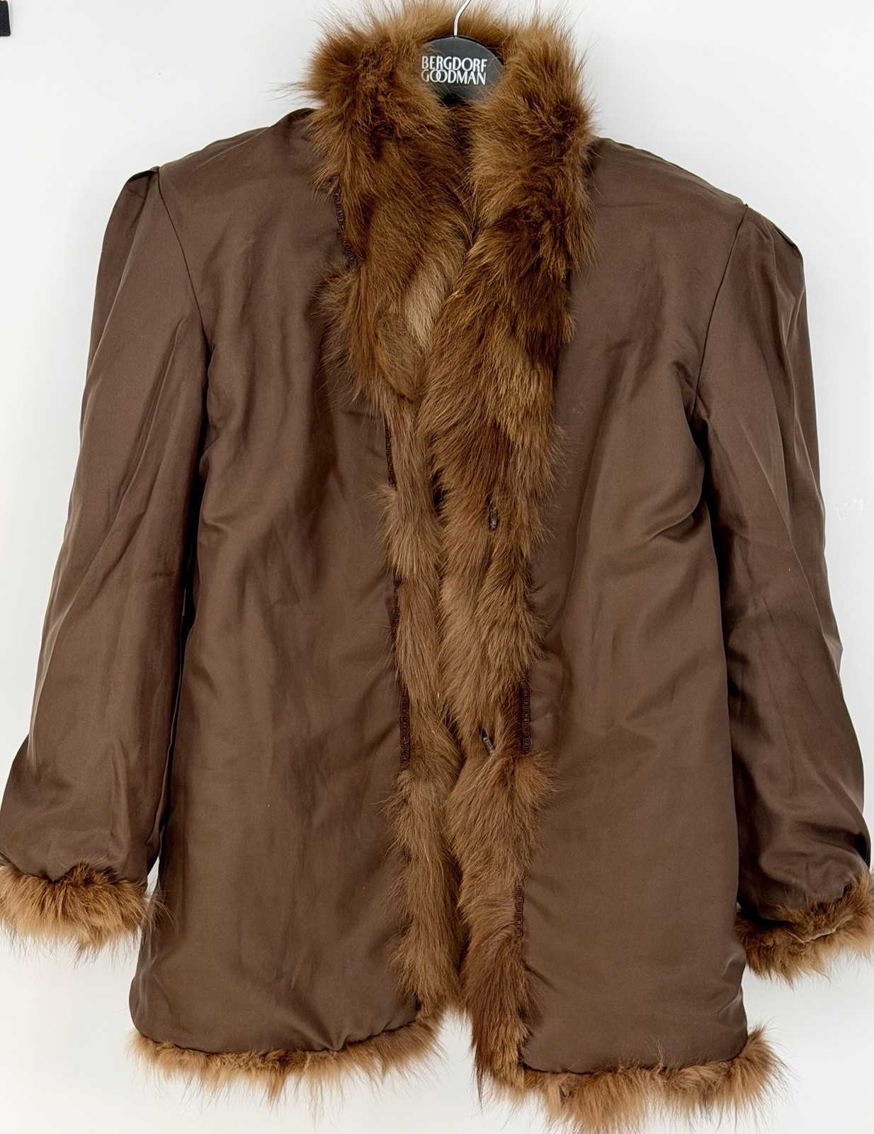 Vtg BASCO FOX FUR Woman’s Coat Luxurious Carmel Brown 80’s Glamour Sz M/L