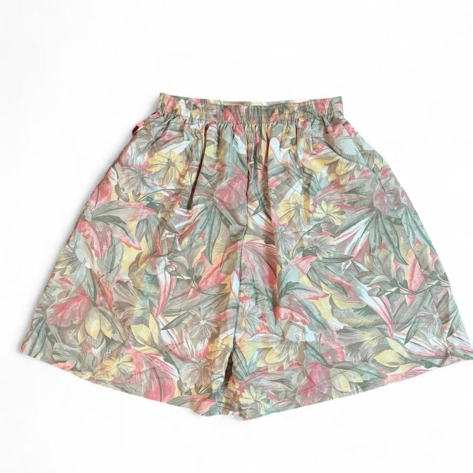 Vintage NWT Southern Lady Floral Kona Print Pleated Trouser Shorts Size 11/12