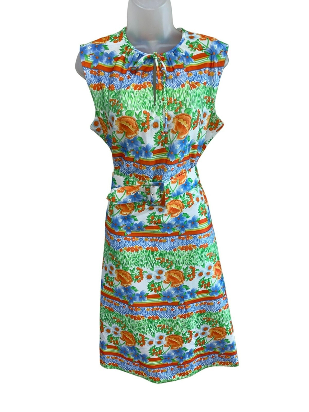 Vintage Trends by Jerrie Lurie Belted Summer Jackie O Dress Size 14