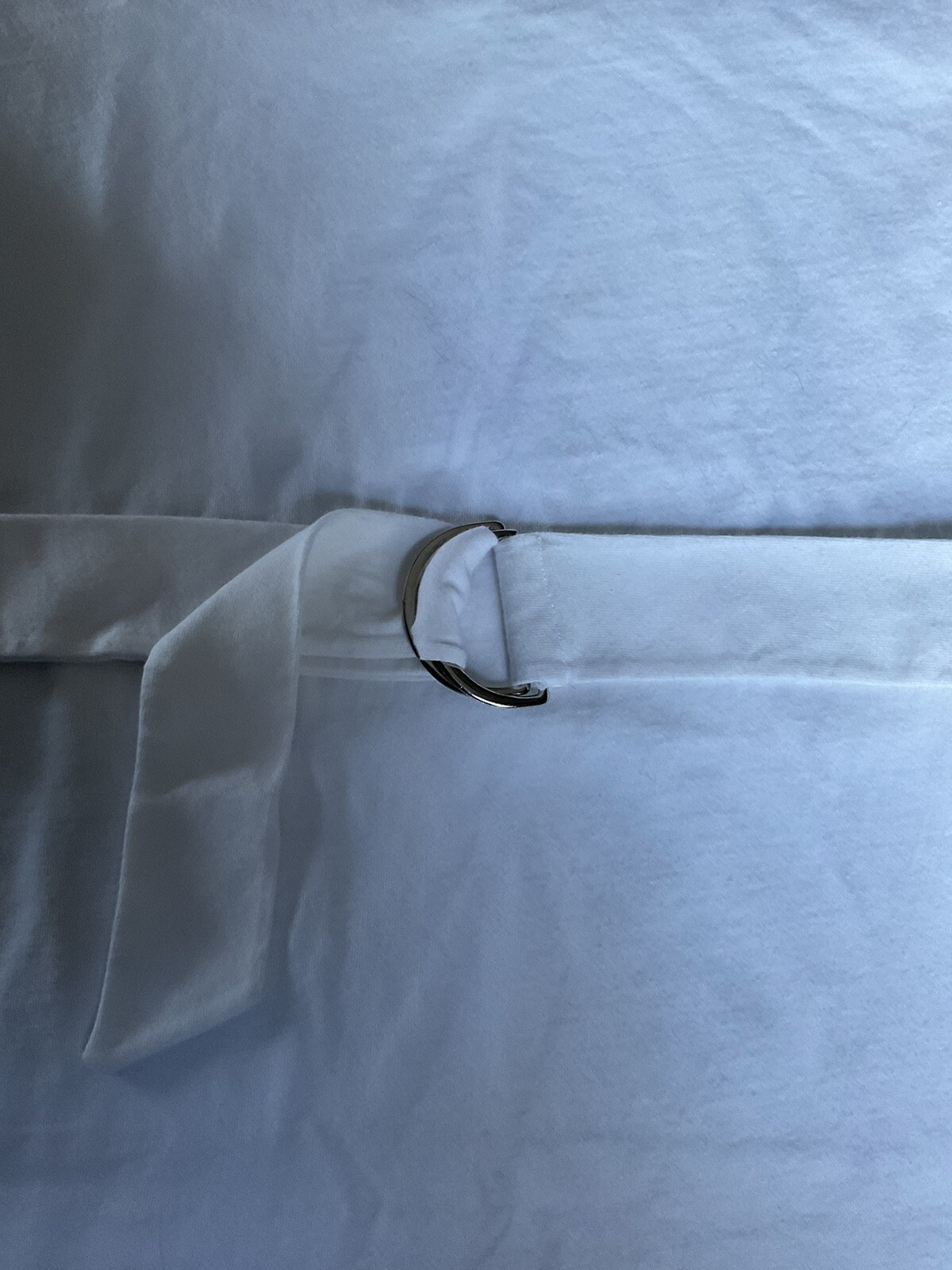 Vintage White DressyT-Shirt 3/4 Sleeve Metal Ring Matching Belt Newport News 90s