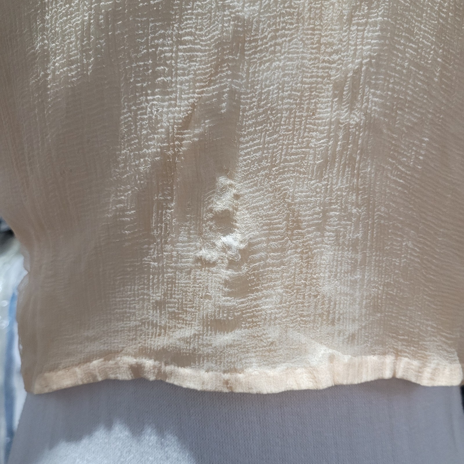 Antique Regency Sheer Muslin Bolero Peach Ruffles c.1800s Lingerie Cover-Up