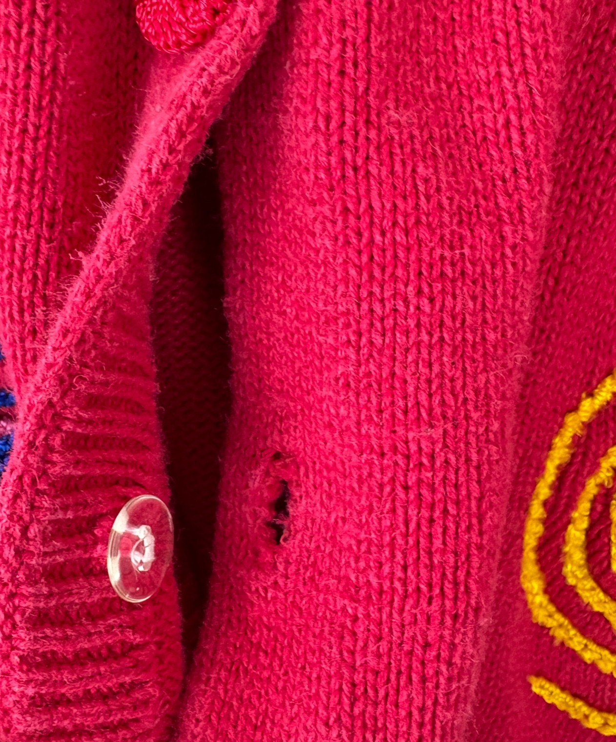 Vintage VICTORIA HARBOUR Cardigan Sweater Red Multicolor Holiday Christmas