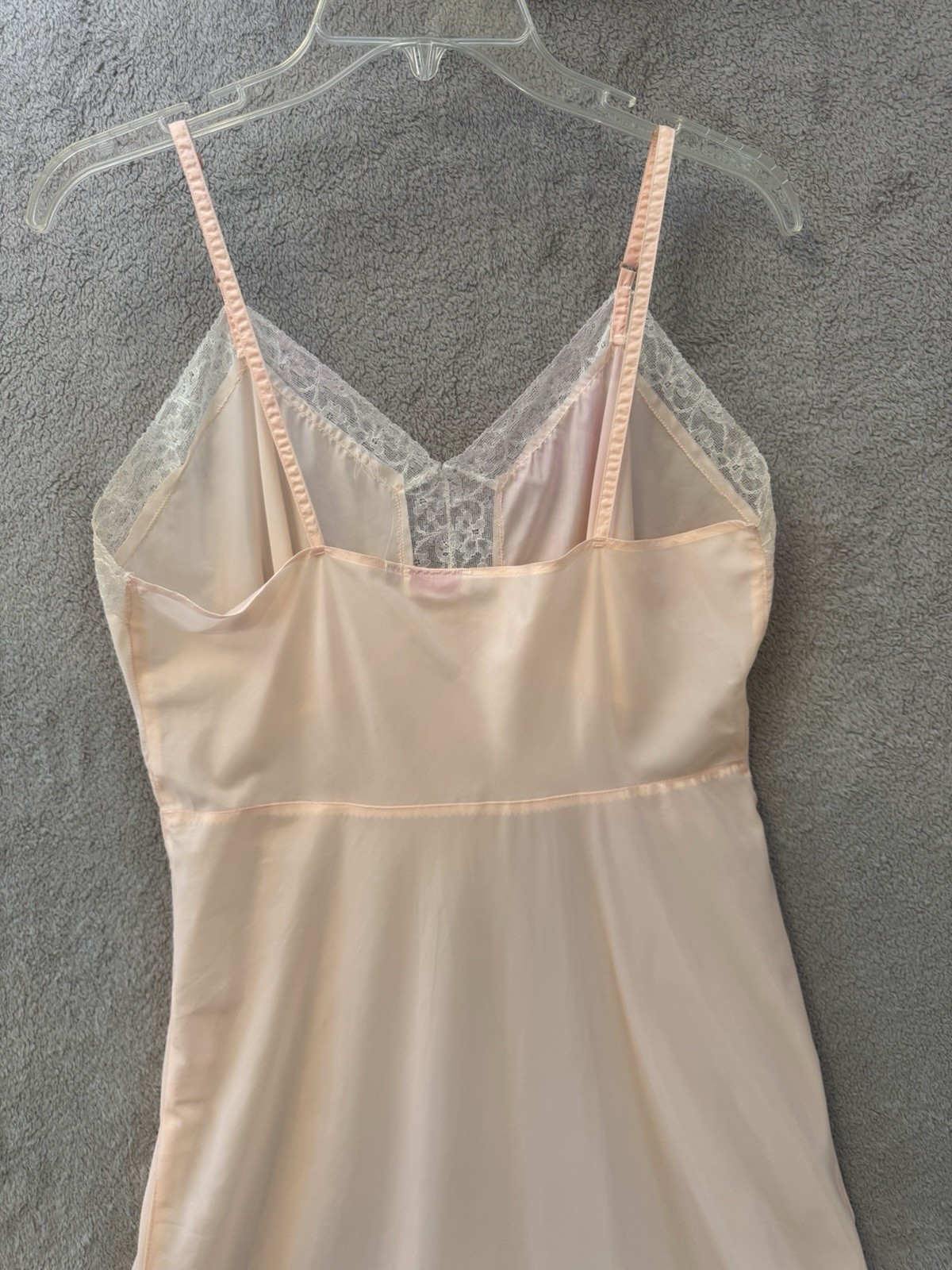 VTG Symphony Full Slip Dress Pink, Lace, Pink, Bust 36, Nylon Retro Sexy 1960’S