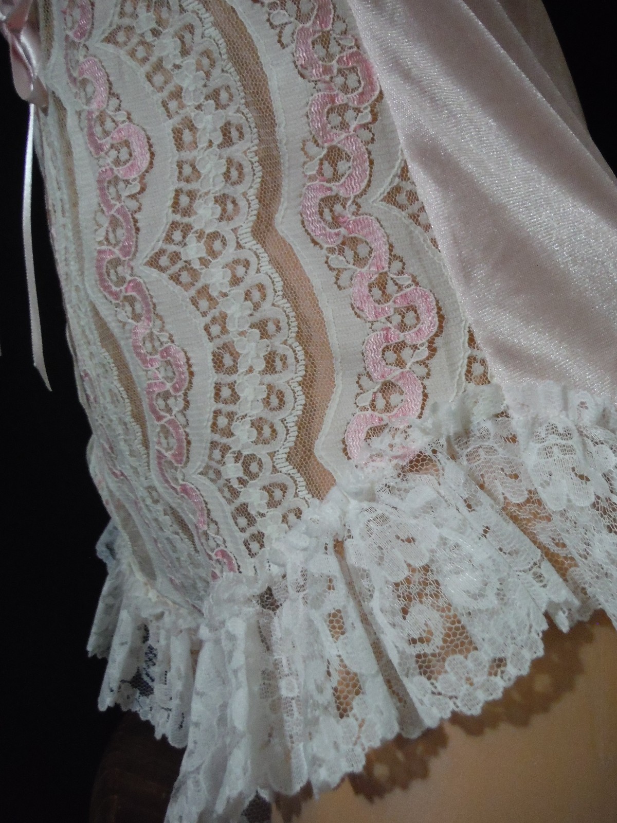 VTG 80’s New LOVES DELIGHT by Randi Strapless Teddy L Pinup Sexy Girly Frilly