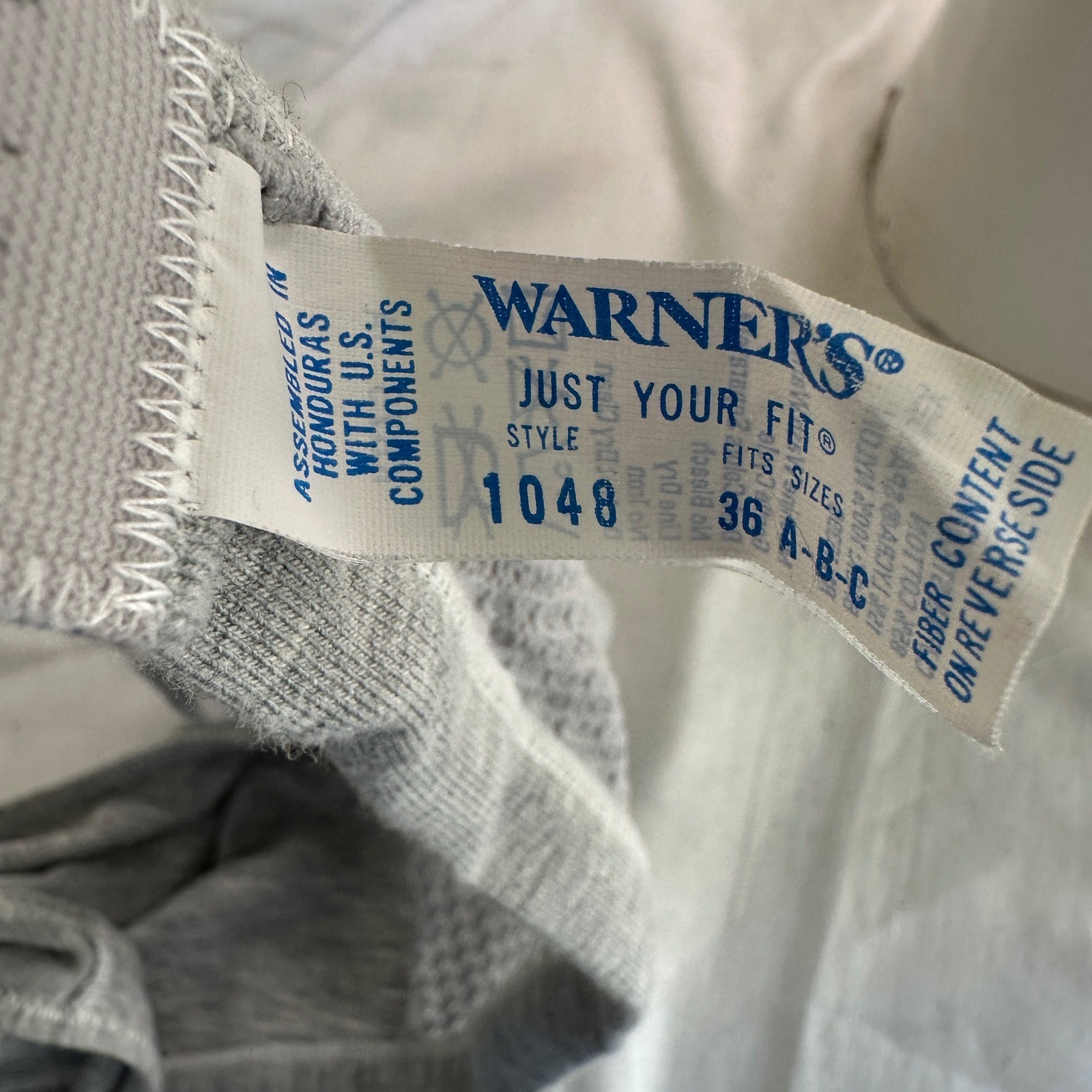 Warner’s Bralette Vintage 90s Gray Cotton Blend Heathered Wireless 36 A-B-C