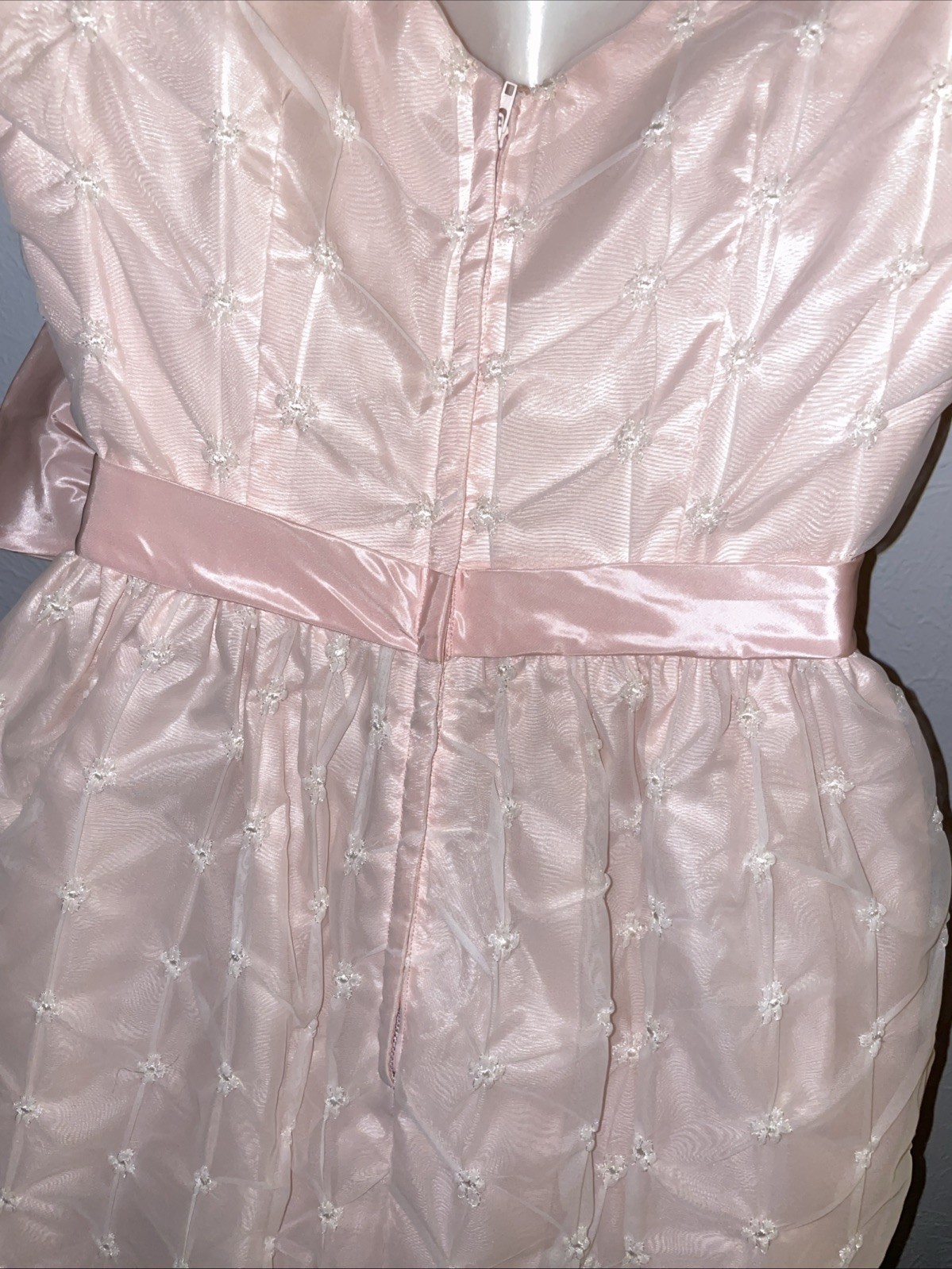 Vintage Womans 50’s Dress Jackie O Pink Party Prom dress Tulle Slip CHIFFON OVER